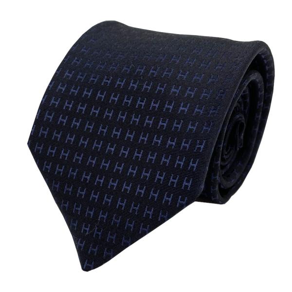 【新品】エルメス HERMES ネクタイ H織りタイ バイカラー ファソネH 8ｃｍ NOIR / ...