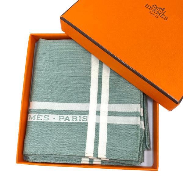エルメス HERMES ハンカチーフ ブランド箱入りハンカチ 《 エルメス・パリ 》 コットン100...