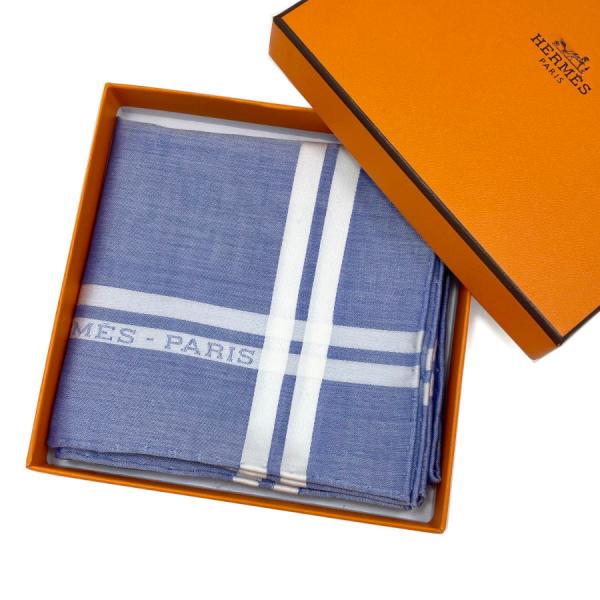 【新品】 エルメス HERMES ハンカチーフ ハンカチ 《 エルメス・パリ 》 コットン100％ ...