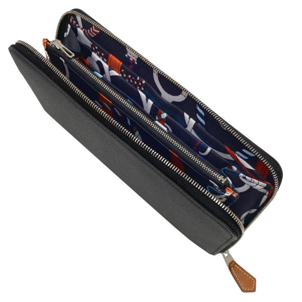 エルメス HERMES アザップ シルクイン ロング 財布 長財布 ウォレット エプソン ラウンドフ...