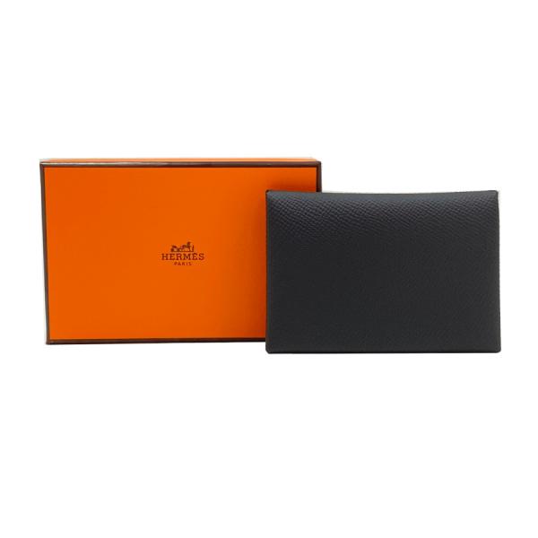 【新品】W刻印（2024年製造）エルメス HERMES カルヴィデュオ エプソン レザー ノワール ...