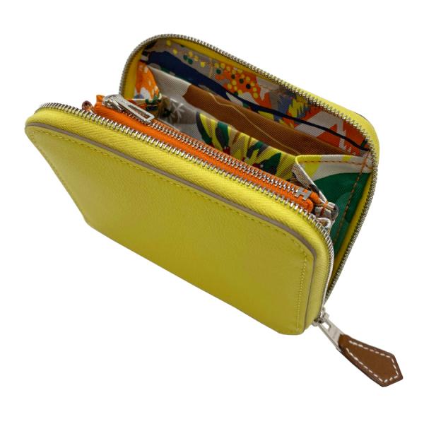 【1回短時間のみ使用】エルメス HERMES ミニ財布 アザップ シルクイン コンパクト LIME ...