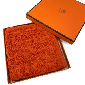 HERMES シルクハンカチ オレンジ HERMES エルメス ハンカチ オレンジ コットン 【460】2143100340909 の