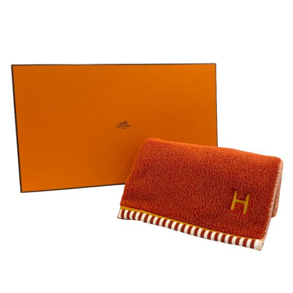 【新品】エルメス HERMES ゲストタオル《 ヴィス・ヴェルサ 》ハンカチ タオルハンカチ Hマー...
