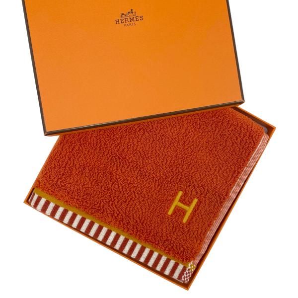 【新品】エルメス HERMES タオル カレタオル《ヴィス・ヴェルサ》テラコッタ/ぺピット/タン コ...