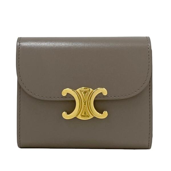 【新品】セリーヌ CELINE スモール フラップウォレット トリオンフ シャイニーカーフスキン ゴ...