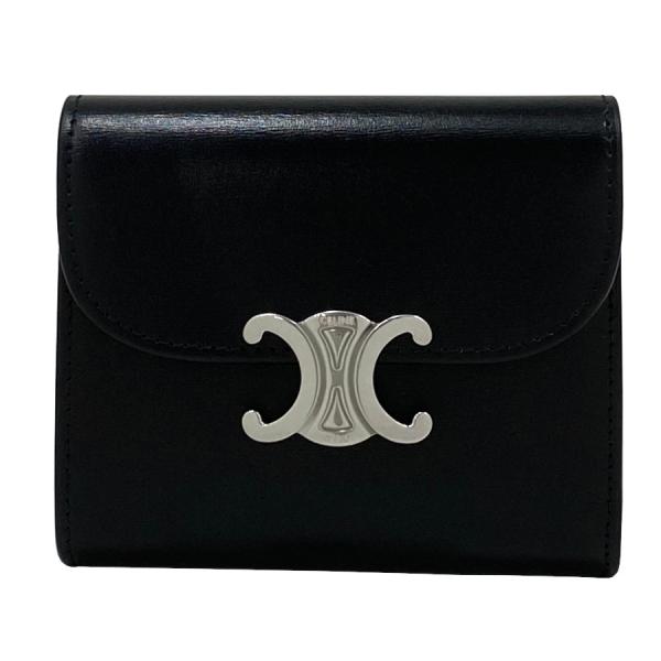 【新品】セリーヌ CELINE 折り財布 スモール フラップウォレット トリオンフ シャイニーカーフ...