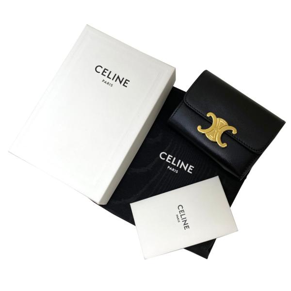 【新品】セリーヌ CELINE コイン入れ付きコンパクトウォレット トリオンフ シャイニーカーフスキ...