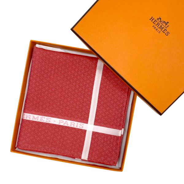 【新品】エルメス HERMES ハンカチーフ ハンカチ 《ジャカード H》 コットン100％ ボルド...