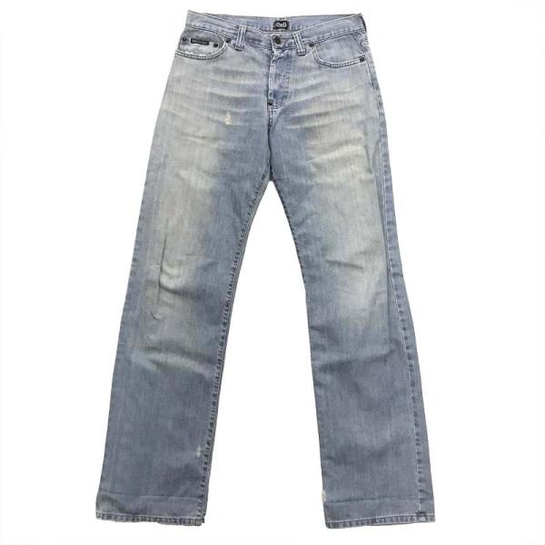 ドルチェ&amp;ガッバーナ ジーンズ DOLCE&amp;GABBANA デニムパンツ ダメージ加工 ストレート ...