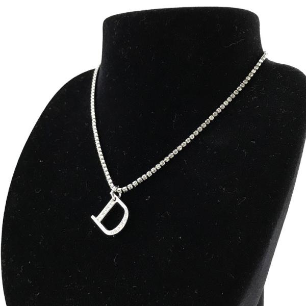 クリスチャンディオール ネックレス Christian Dior ペンダント Dロゴ ラインストーン...