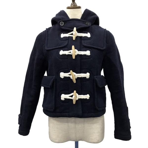 スナイデル コート snidel ダッフルコート ショート フード ウール ネイビー 紺 サイズ0