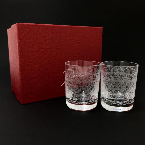 バカラ Baccarat ショットグラス ローハン ROHAN ペア 蔓草模様 クリスタルガラス 2...
