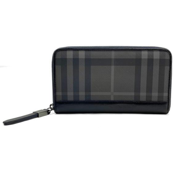 BURBERRY バーバリー ラウンド長財布 3801358 チェック BLACK CHECK