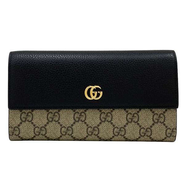 【新品】グッチ GUCCI 長財布 ダブルG バイカラー コンチネンタルウォレット ブラック ベージ...