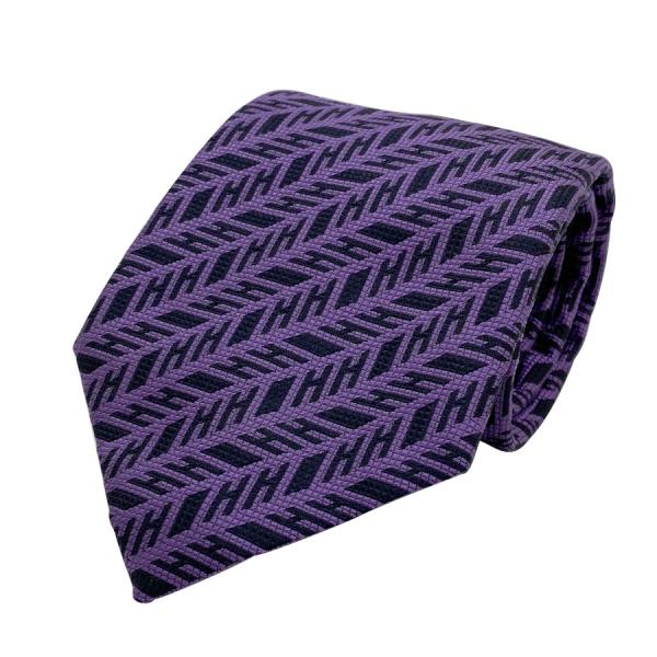 国内完売商品【新品】エルメス HERMES ネクタイ シルクタイ 9CM《 H SPEED 》パープ...