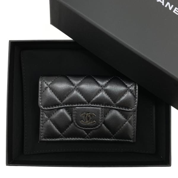 シャネル CHANEL 財布 三つ折り クラシック スモール フラップ ウォレット マトラッセ ラム...