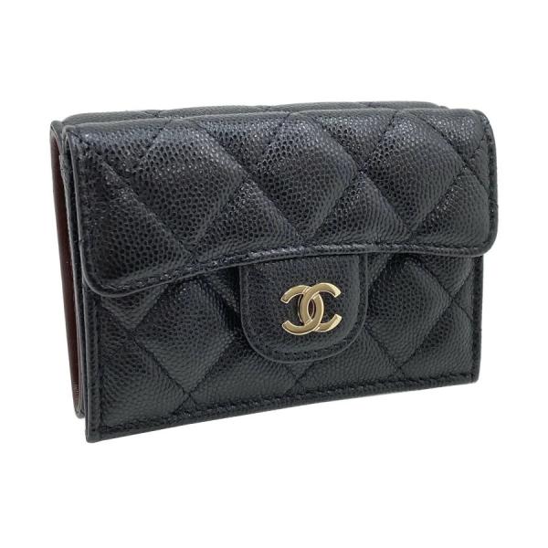 【新品】シャネル CHANEL 三つ折り財布 クラシック スモール フラップ ウォレット マトラッセ...