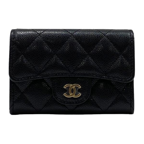 【新品】シャネル CHANEL クラシック フラップ カード ケース ミニ財布 コンパクト グレイン...