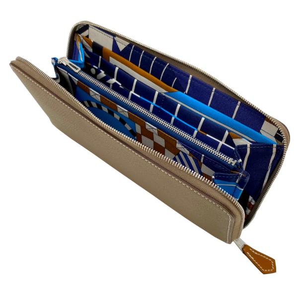 エルメス HERMES アザップ シルクイン ロング 財布 長財布 ウォレット エプソン エトゥープ...