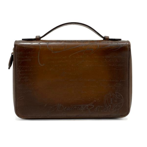 ベルルッティ 財布 バッグ Berluti イタウバ ワイド スクリットレザー ブラウン 茶色