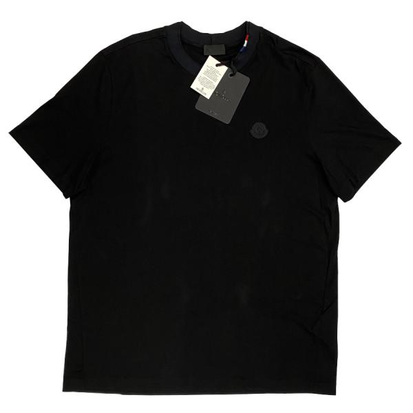 【新品未使用タグ付き】MONCLER モンクレール ロゴプリント ラバーロゴワッペンTシャツ L ブ...