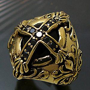 ★LHN Jewelry USA★ オニキス 指輪 真鍮 ブラス アールデコ ☆LHN Jewelry USA☆ オニキス 指輪 真鍮 ブラス アールデコ