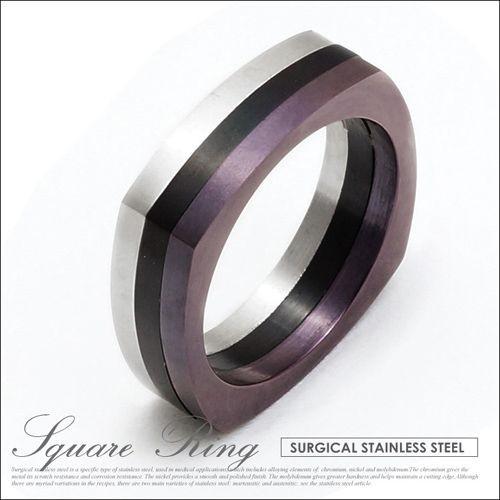 トリプルレイヤーリング アクセサリー 指輪 ダイヤ ブラック シルバー ブラウン ユニセックス ペア...