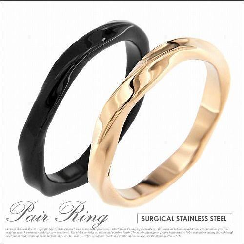 fin00040 シンプル ペアリング ステンレス メンズ・レディース ピンクゴールド