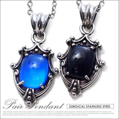 紋章ペンダント アクセサリー エンブレム シールド ブラック ブルー ステンレス キャスト nec0...