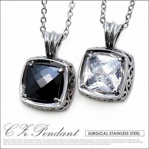 アラベスクジルコニアペンダント アクセサリー ジルコニア ユニセックス ホワイト ブラック シルバー...