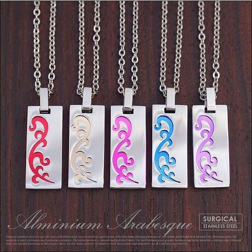 nec00172 アラベスク模様プレート ネックレス ステンレス メンズ アラベスク模様 プレート