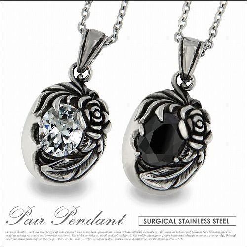 nec00206 大きなジルコニア ネックレス ステンレス メンズ ジルコニア ブラック クリア