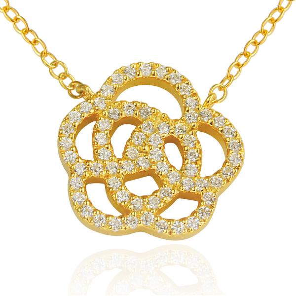 ネックレス シルバー925 カメリア アクセサリー 60個もの石がきらめくカメリアの花  パドマ p...