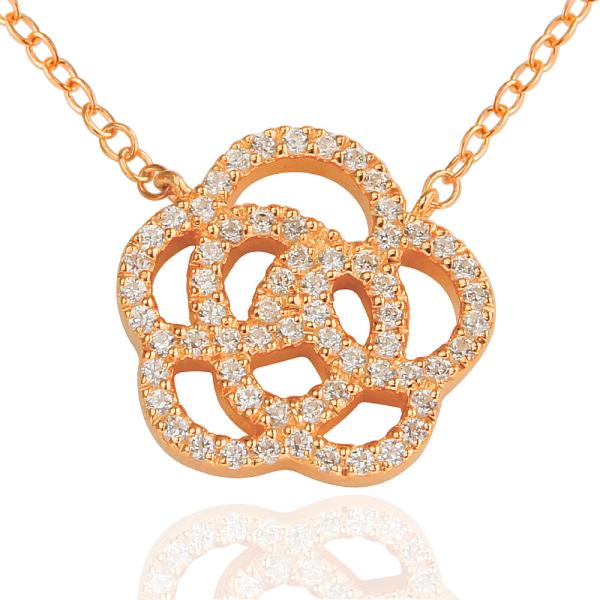 ネックレス シルバー925 カメリア アクセサリー 60個もの石がきらめくカメリアの花 padne0...