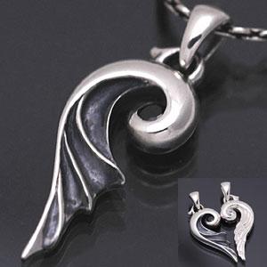 シルバーアクセサリー pe0683 ペンダント ネックレス チェーン別売 悪魔の翼（デビル） ハート