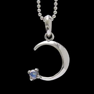 シルバーアクセサリー ペンダント・ネックレス 三日月 ブルームーンストーン pe1583 ペンダント...