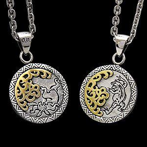 シルバーアクセサリー ペンダント・ネックレス 真鍮・ブラス 鳥獣戯画