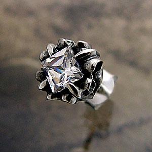 ピアス メンズ シルバーピアス メンズピアス フレア・ユリ ジルコニア pi0319 バラ売り