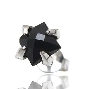 シルバーアクセサリー ピアス シルバーピアス ブラックスピネル メンズ・レディース 四角・スクエア pi0364 ペア売り｜2pcs