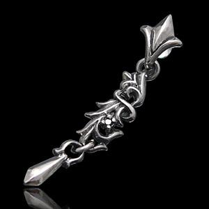 シルバーアクセサリー ピアス アラベスク フレア ブラックジルコニア ソード・剣 pi0373 ペア...