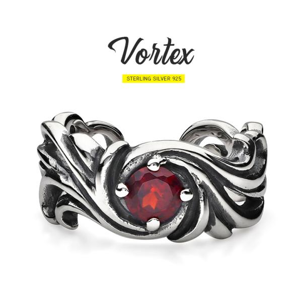 イヤーカフ メンズ アラベスク 赤 レッド ガーネット シルバー925 アクセサリー pi0575 ...