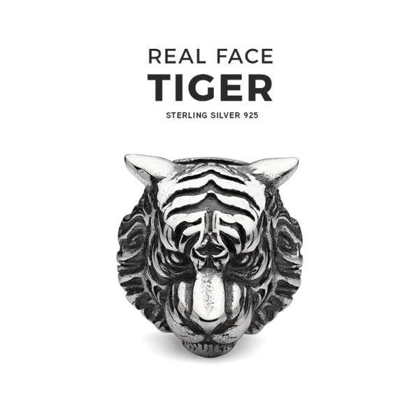 ピアス シルバー925 メンズ 虎 アクセサリー pi0585 精巧な虎の顔 シルバー製ピアス