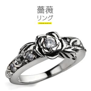 リング 指輪 シルバー925 薔薇 バラ アクセサリー r0868 一輪の