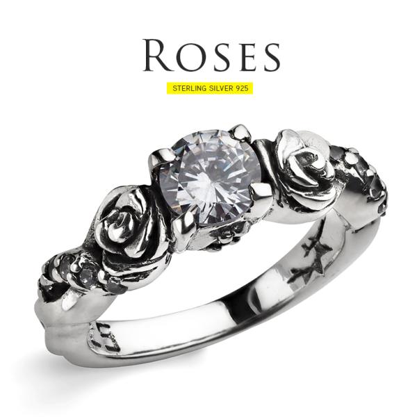 リング 指輪 シルバー925 薔薇 バラ アクセサリー r0865 誇り高く咲き誇る薔薇 シルバー9...