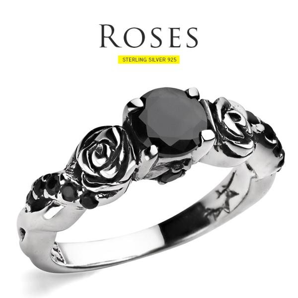 リング 指輪 シルバー925 薔薇 バラ アクセサリー r0866 誇り高く咲き誇る薔薇 シルバー9...