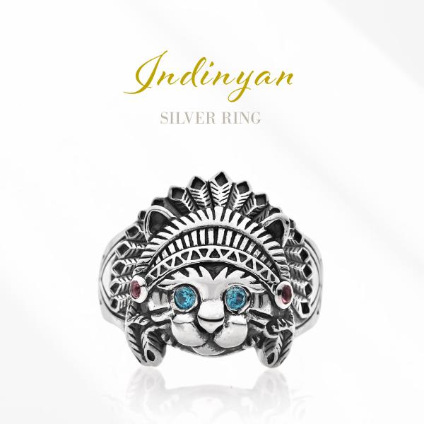 インディアン 猫 ネコ ねこ リング 指輪 シルバー925 メンズ アクセサリー インディニャン r...