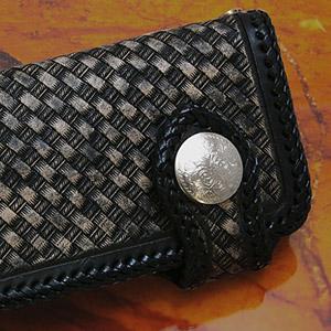 皇居勤労奉仕記念品 クロコダイル 長財布 黒色 つやなし クリック