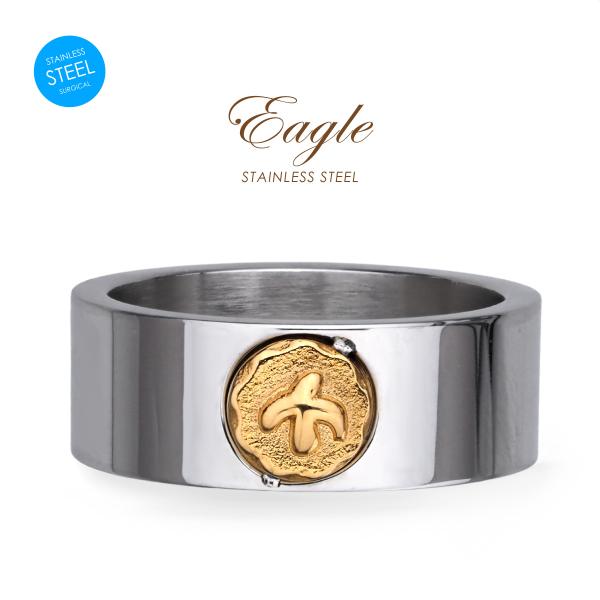 リング 指輪 ステンレス メンズ イーグル ネイティブアメリカン 平打ち 幅広 アクセサリー sr0...