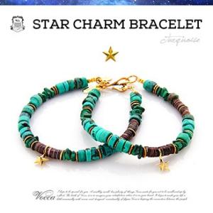 パワーストーンブレスレット メンズ スター 星 ゴールド ターコイズ Vocca vobr0019 ...